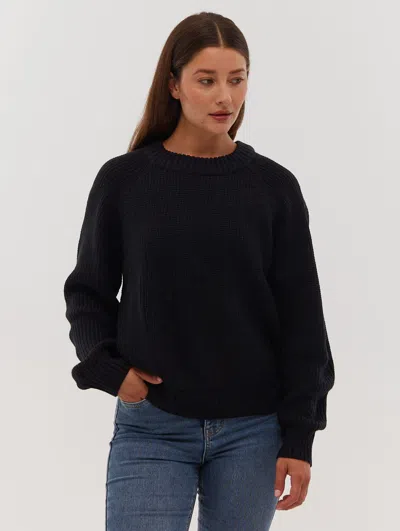 Bench Georgiana Raglan Crew Neck Sweater In Black