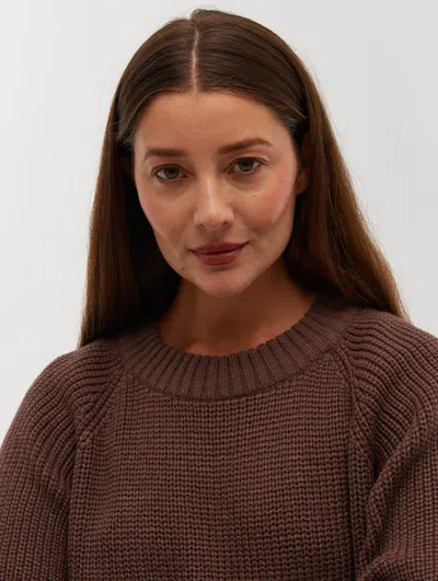 Bench Georgiana Raglan Crew Neck Sweater In Gold