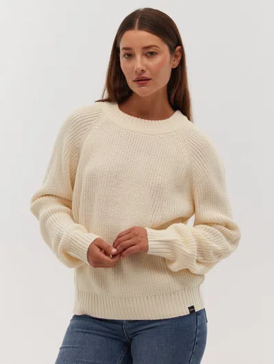 Bench Georgiana Raglan Crew Neck Sweater In White