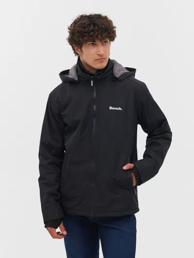Bench Hawn Double-faced Ripstop Hooded Jacket In Black
