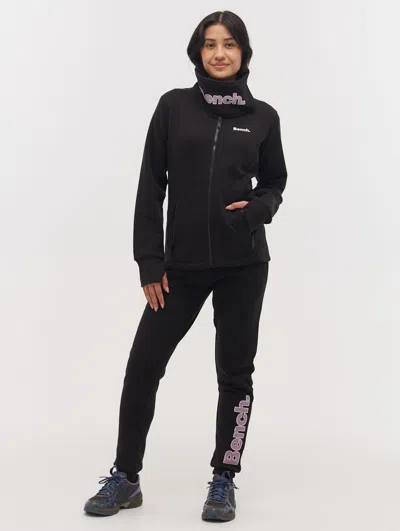 Bench Haylo Wrap Neck Zip-up In Black