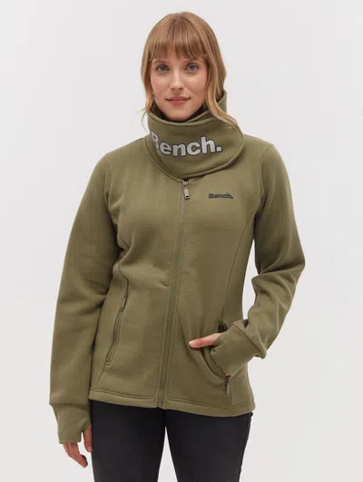 Bench Haylo Wrap Neck Zip-up In Green