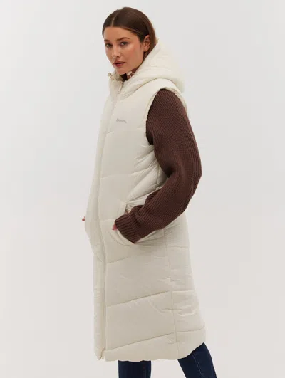 Bench Illy Longline Chevron Puffer Vest In White