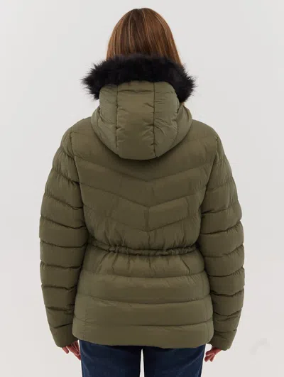 Bench Inken Hooded Puffer Jacket In Green