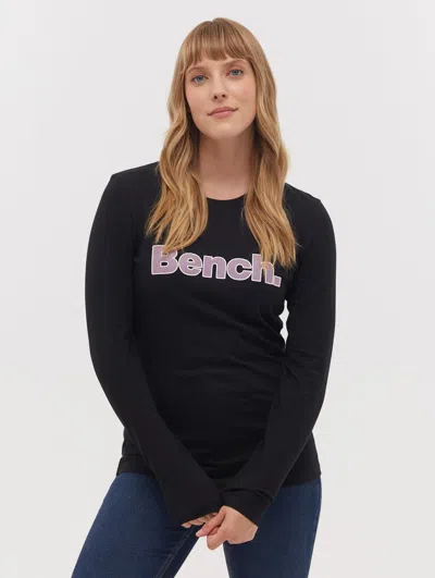 Bench Jewelle Long Sleeve Logo T-shirt In Black