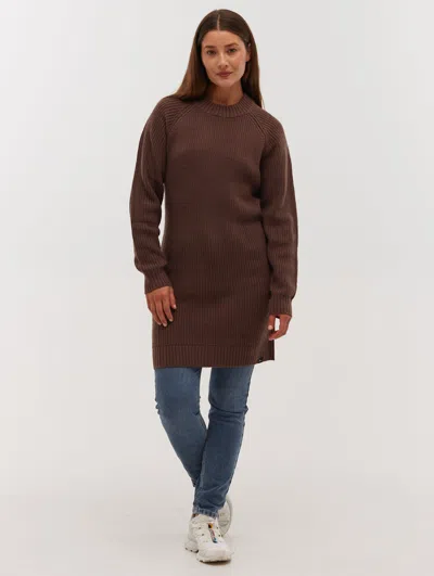 Bench Karlie Rib Knit Sweater Dress In Gold