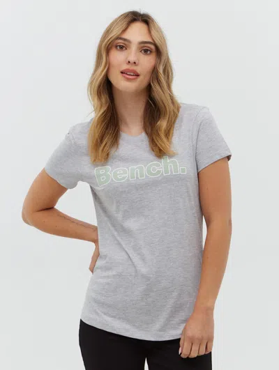 Bench Leora Outline Logo T-shirt In Grey