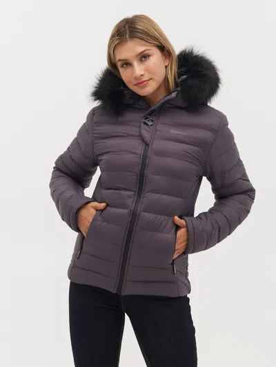 Bench Ludlow Hooded Bomber Jacket In Purple