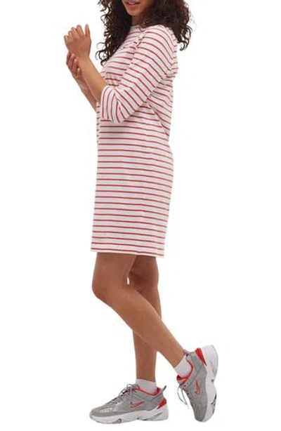 Bench . Mab Stripe Three-quarter Sleeve Dress In Radient Red