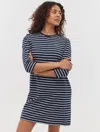 Bench . Mab Stripe Three-quarter Sleeve Dress In Blue