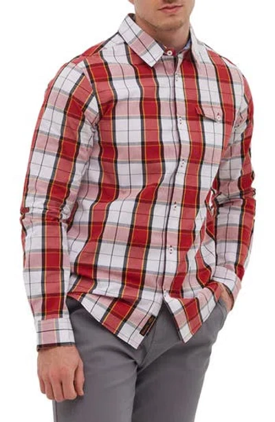 Bench . Marcin Check Cotton Button-up Shirt In Red White