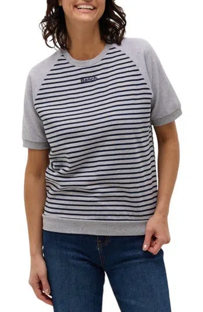 Bench . Masina Stripe Raglan Sleeve T-shirt In Gray