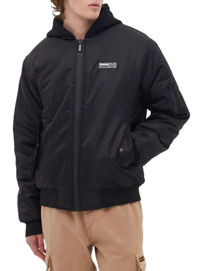 Bench Men's Bomber Hoodie Jacket In Black