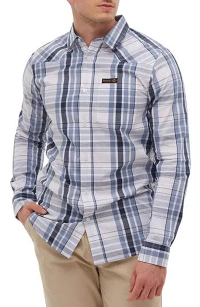 Bench . Mykos Check Button-up Shirt In White Blue