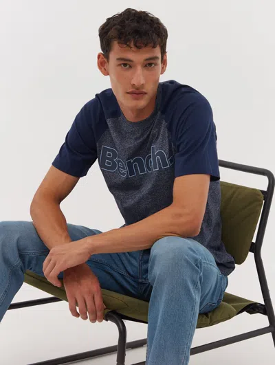 Bench Runcorn Colorblock Raglan Sleeve T-shirt In Blue