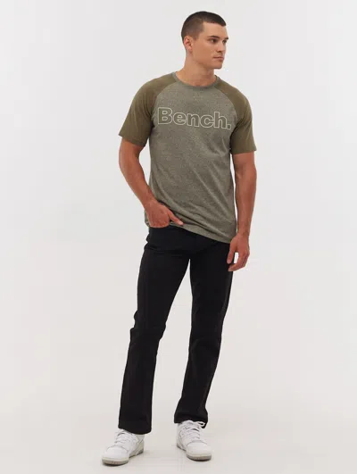 Bench Runcorn Colorblock Raglan Sleeve T-shirt In Green