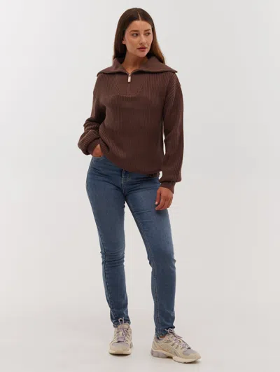 Bench Thurynn Oversize Zippered Funnel Sweater In Multi