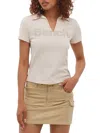 Bench Women's Johnny Collar Tee In Crystal Grey