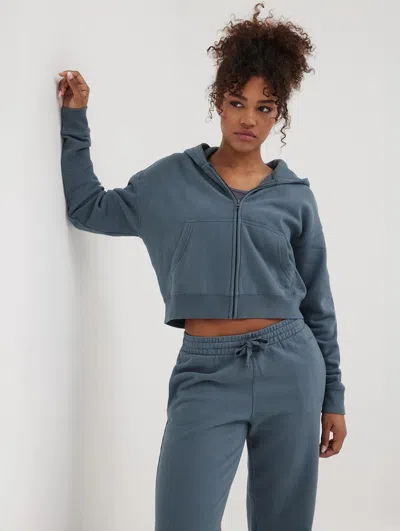 Bench Womens Whitley Eco-fleece Cropped Zip Hoodie In Grey