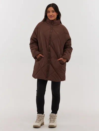 Bench Yarah Oversize Diamond Puffer Coat In Gold
