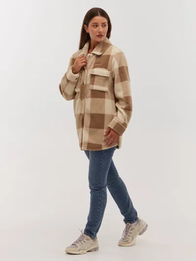 Bench Yelina Oversized Sherpa Overshirt In Beige