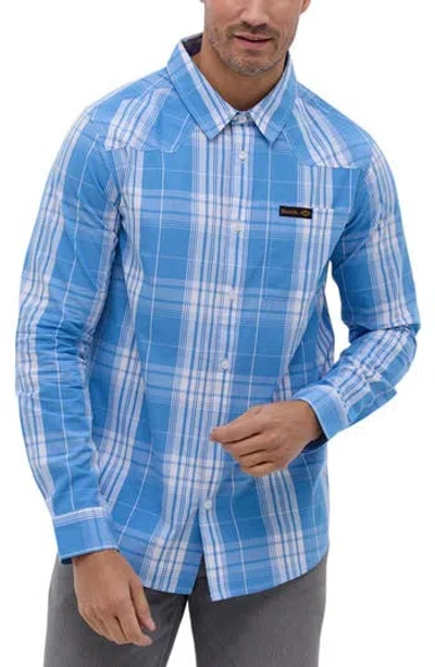 Bench . Zimma Check Cotton Button-up Shirt In Blue White