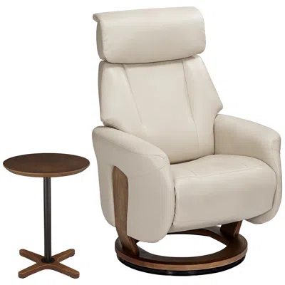 Benchmaster Octavian Augusta Taupe And Walnut 2-piece Recliner And Table Set