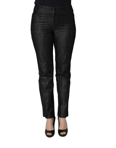 Bencivenga Black Cotton Mid Waist Skinny Denim Trouser Jeans