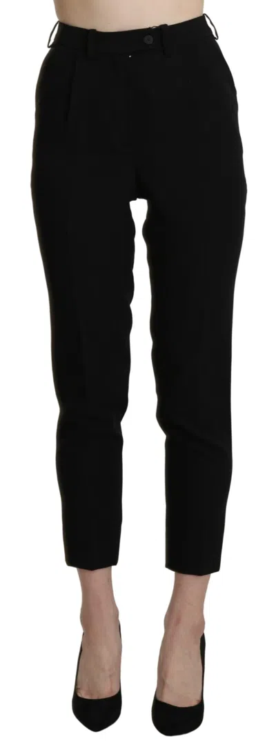 Bencivenga Black High Waist Skinny Cropped Dress Trouser Women's Pant