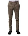 Bencivenga Brown Cotton Tapered Formal Dress Pants In Green