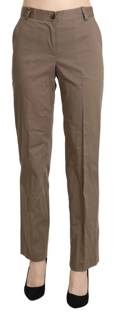 Bencivenga Brown High Waist Straight Dress Trouser Women's Pants