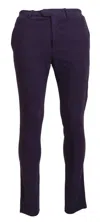 Bencivenga Purple Pure Cotton Tapered S Pants In Purple