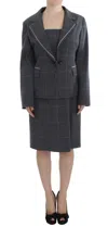 BENCIVENGA BENCIVENGA ELEGANT GRAY CHECKERED SHEATH SUIT WOMEN'S SET