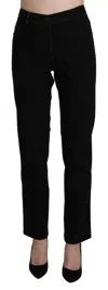 Bencivenga High Waist Straight Casual Trouser Pant In Black