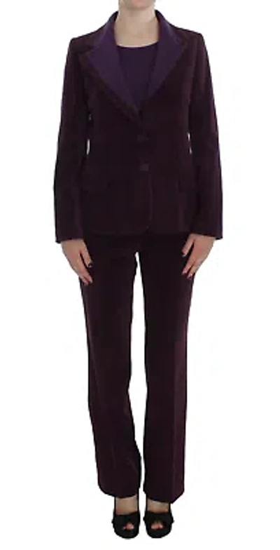 Pre-owned Bencivenga Elegant Purple Wool Blend Three Piece Suit Set