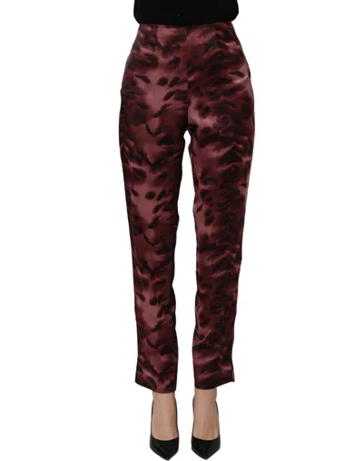 Bencivenga High Waist Patterned Straight Trouser Women's Pants In Brown