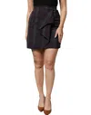 Bencivenga Multicolor Checkered Ruffle High Waist Mini Skirt In Multi