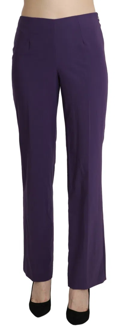 Bencivenga Purple High Waist Straight Dress Trouser Women's Pants