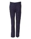 Bencivenga Purple Jacquard High Waisted Pants In Blue