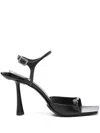 Benedetta Bruzziches 90mm Crystal-buckle Leather Sandals In Black