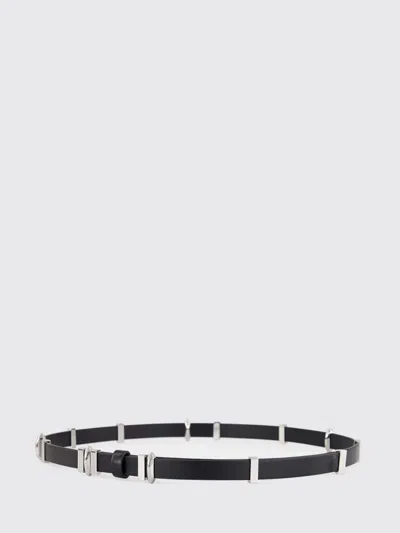 Benedetta Bruzziches Adjustable Leather Belt With Metal Plaque In Black