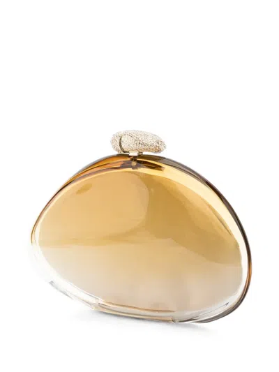 Benedetta Bruzziches Ariel Crystal-embellished Clutch Bag In Gold