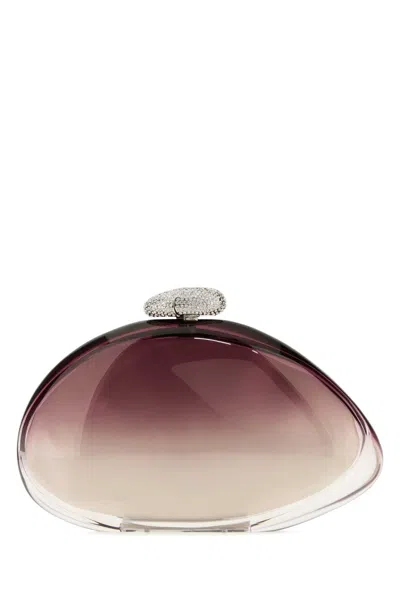 Benedetta Bruzziches Ariel Mini Methacrylate Clutch (25 Cm X 16 Cm X 6 Cm) In Purple