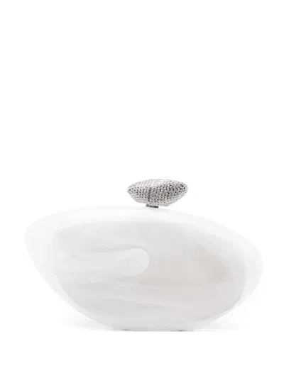 Benedetta Bruzziches Armonia Embellished Clutch Bag In White