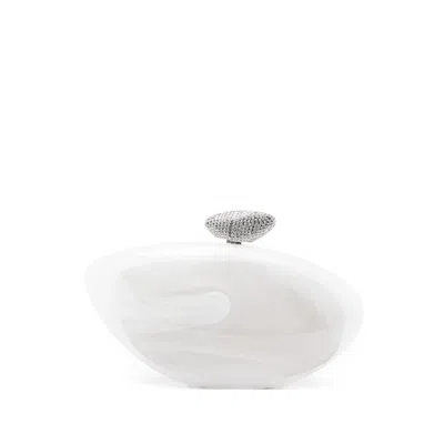 Benedetta Bruzziches Armonia Embellished Clutch Bag In White