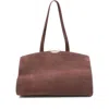 Benedetta Bruzziches Bordeaux Suede Shoulder Bag With Metallic Clasp In Brown