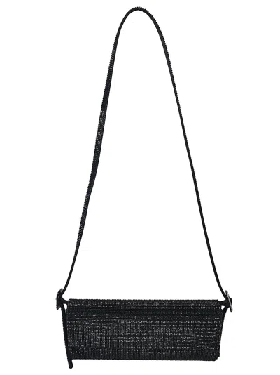 Benedetta Bruzziches Rhinestones Shoulder Bag In Black