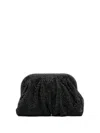 Benedetta Bruzziches Rhinestone And Satin Venus La Petite James Bond Pochette In Black
