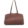 Benedetta Bruzziches Bordeaux Suede Shoulder Bag With Metallic Clasp In Brown