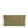 Benedetta Bruzziches Rectangular Rhinestone Chain Strap Clutch Bag In Green